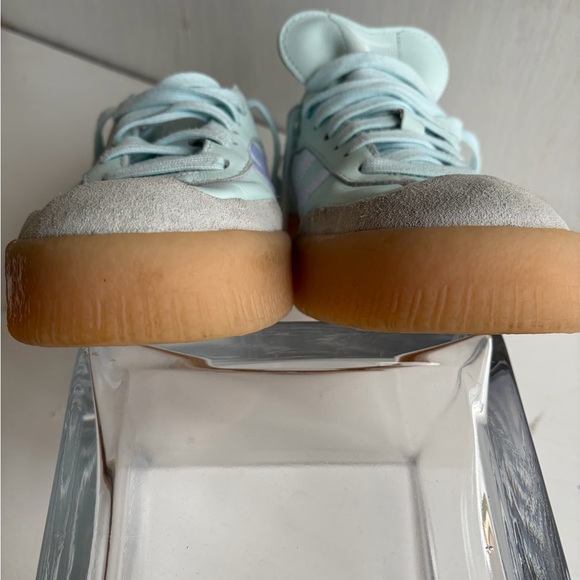 Adidas Samba Shoe- Almost Blue / Cloud White / Silver Metallic Women's US Size 8 - Picture 9 of 9